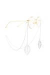 SOONHUA Chaîne de lunettes, sangle de lunettes en métal, motif chouette lunettes non incluses , Argenté., Leaf