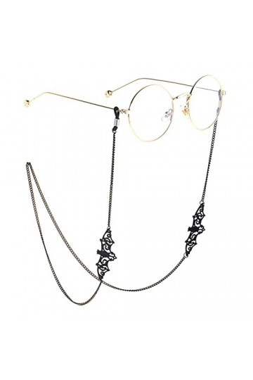 Yinuoday Chaîne de lunettes en forme de chauve-souris en métal - Noir, Noir , M