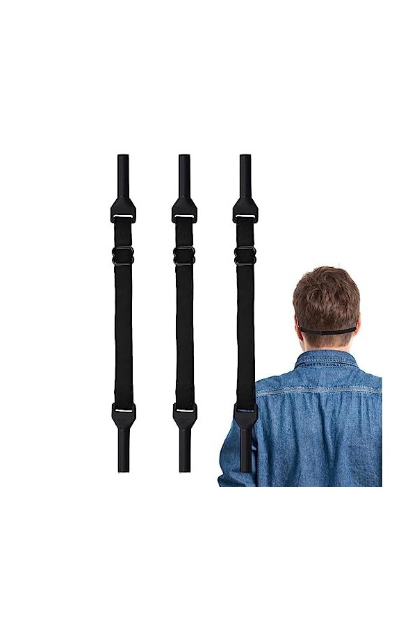 Fulenyi Lunettes Strap Sports - 3 sangles porte-lunettes réglables,Sangle retenue lunettes soleil souple, support chaîne lune