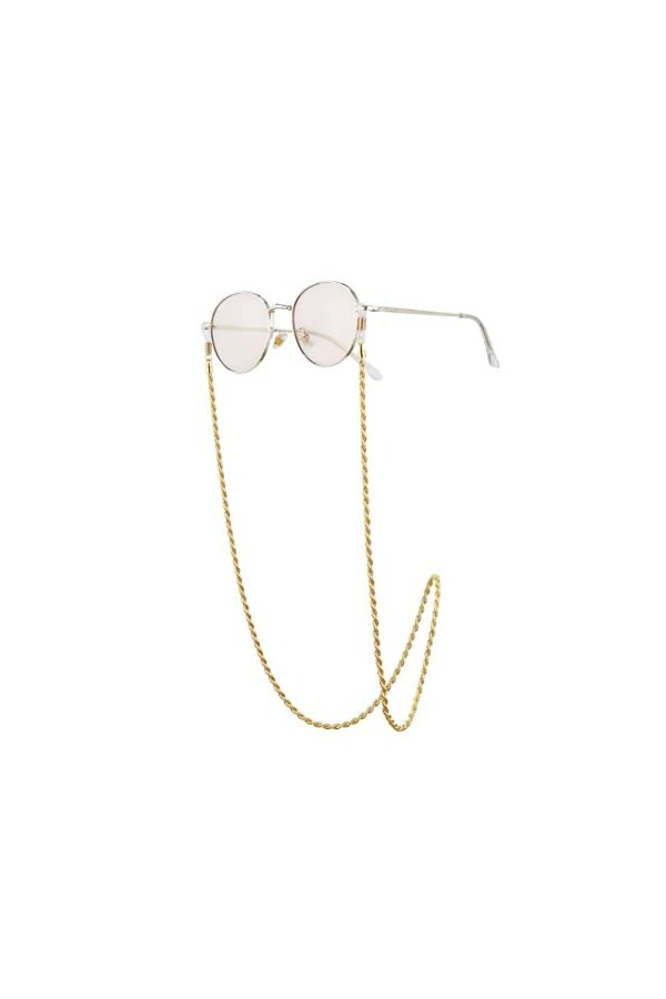 FOLOSAFENAR Porte-Lunettes, Style à la Mode et Motif chaîne de Lunettes en Or Brillant pour Un Usage Domestique pour Le Burea