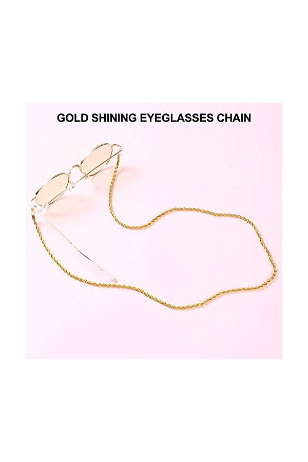 FOLOSAFENAR Porte-Lunettes, Style à la Mode et Motif chaîne de Lunettes en Or Brillant pour Un Usage Domestique pour Le Burea