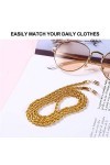 Eosnow Chaîne de Lunettes, Porte-Lunettes à la Mode et à Motif doré Brillant pour Bureau à Usage Domestique