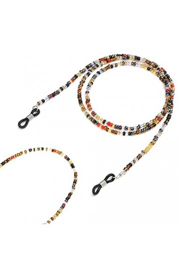 Chaîne de lunettes, sangle de lunettes en plastique avec anneaux de fixation pour lunettes