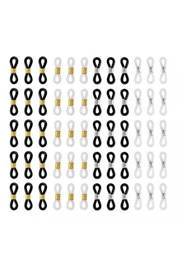 Lot de 100 extrémités de chaîne de lunettes, support de chaîne de lunettes en silicone, connecteur réglable en caoutchouc fle