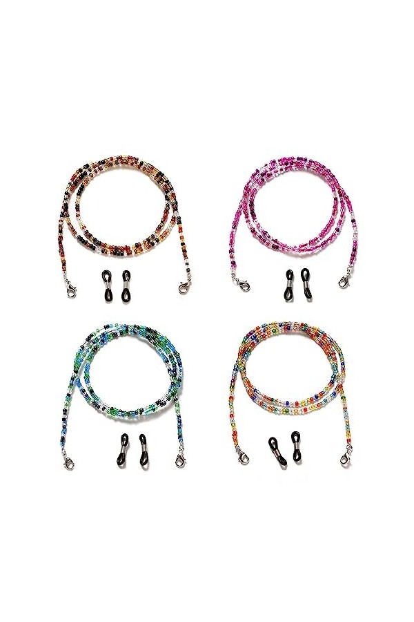 ZMREN 4 Pièces Chaînes de Lunettes Femmes Chaîne pour Lunettes Cordon Lunettes chaîne Lunettes de Soleil Lunettes chaîne Cou 