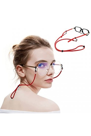 AONAT 6 Pièces Cordon Lunettes,Réglable Corde à Lunettes Chaîne de Lunettes Universel Lunettes Sangle,Cordon étanche maintien