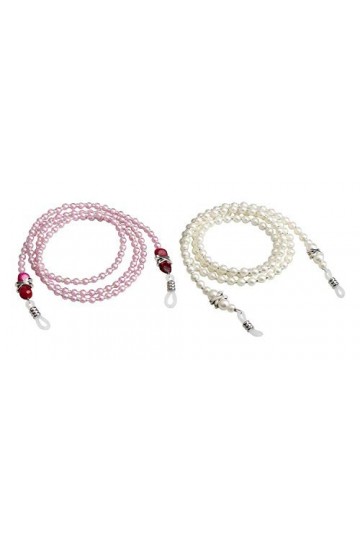 JUHONNZ Lunette Chaine Perlé,2 PCS Cordon Lunettes Porte-Lunettes Lunettes de Soleil Cordon pour Femmes Filles Lecture Décora