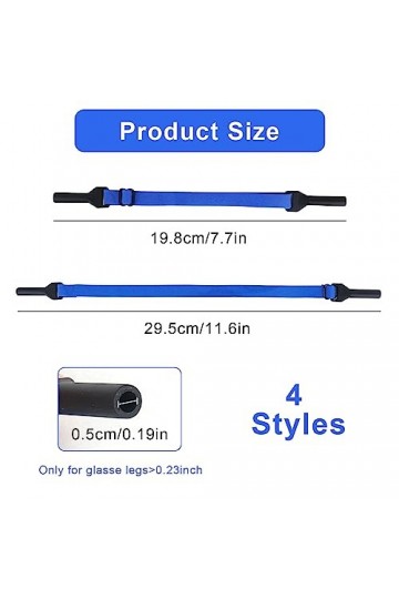 RUCUDIM Cordons à Lunettes Ajustable Flottant Sangles de Lunettes Réglables Universelles Cordon à Lunettes élastique pour Lun