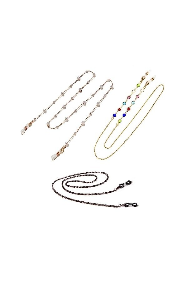 PLABBDPL 3Pcs Chaînes de Lunettes Support Cordons à Lunettes Sangle de Lunette