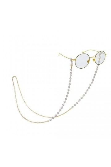 1 Pcs Chaîne Lunettes Femmes Chaîne pour Lunettes Cordon Lunettes, Chaîne de lunettes de soleil en perles simples dorées pour