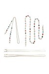 TAFACE Chaîne De Lunettes En Métal 4PCS, Chaîne De Lunettes Colorées, Perles De Chaîne De Lunettes, Chaîne De Lunettes Antidé