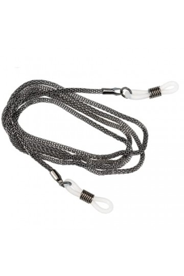 SPORTS WORLD VISION Cordon de porte-lunettes en métal couleur pistolet Chaîne de lunettes réglable de 700 mm avec extrémité