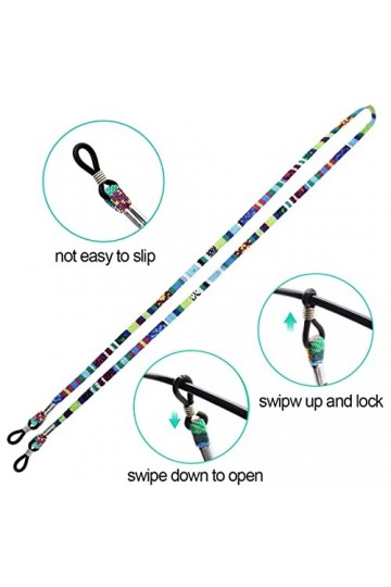 KZTHA 10 Pièces Cordons Lunettes Réglables Chaîne Lunettes Tressé en Coton Attache Lunettes Vintage Fils pour Homme Femme Déc