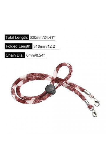 QUARKZMAN Lunettes Porte Sangle Cordon, 2pcs 24" Lunettes Soleil Ficelle Sangle Autour Cou Lunettes Sangle Chaîne Chapeau San