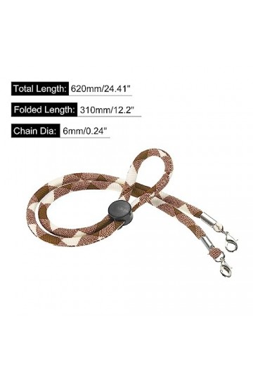 QUARKZMAN Lunettes Porte Sangle Cordon, 2pcs 24" Lunettes Soleil Ficelle Sangle Autour Cou Lunettes Sangle Chaîne Chapeau San