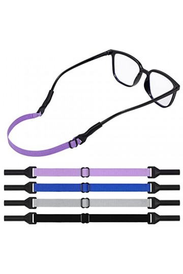 Hifot Cordon Lunettes Ajustable 4 Pièces, Antidérapant Chaîne Lunettes de Soleil Réglable Universel Corde de Lunettes pour Ho