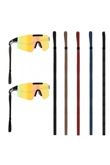 Auptiz Ensemble De 5 Pièces Avec Cordon De Lunettes,Sangle de lunettes for Lunettes de Sport Ajustable Cordons à Lunettes,San