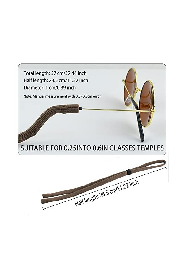 Auptiz Ensemble De 5 Pièces Avec Cordon De Lunettes,Sangle de lunettes for Lunettes de Sport Ajustable Cordons à Lunettes,San