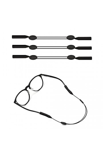 KAIAIWLUO Sangle de Lunettes,3 PCS Cordon Lunettes de Soleil Réglable Lunettes Cordon Porte-lunettes Sangle Sport Lunettes Co