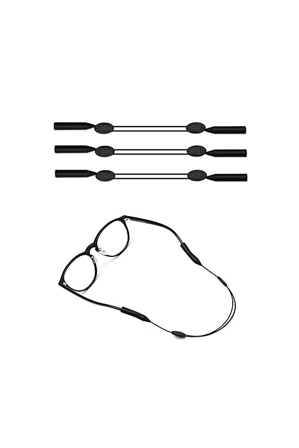 KAIAIWLUO Sangle de Lunettes,3 PCS Cordon Lunettes de Soleil Réglable Lunettes Cordon Porte-lunettes Sangle Sport Lunettes Co