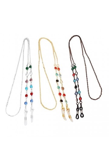 Ousyaah 3pcs Chaînes de Lunettes Femmes Chainette de Lunettes Cordon Lunettes Chaîne Lunettes de Soleil Lunettes Chaîne Cou C