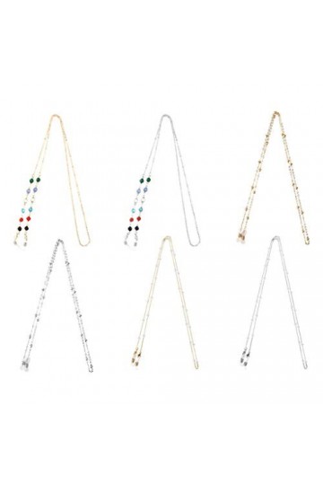 LIPIODOL 6 Pièces Chaîne de support pour Cordon de Lunettes en métal Porte-Sangle de Lunettes de Soleil Antidérapant Collier 