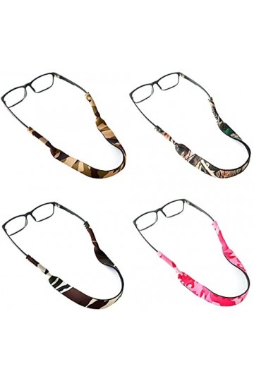 Greyoe Cordon pour lunettes, Cordons à Lunettes, 4 Pièces Camouflage Antidérapant Corde Élastique Lunettes Sangle de Fixation