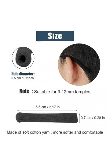 BOXOB Lot de 4 Embouts pour Branches de Lunettes, Mise à Niveau en Tissu de Coton Doux à Tricoter Coussinets Antidérapants po