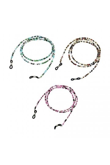 Chaîne De Lunettes 3PCS, Chaîne De Lunettes Colorées, Chaîne De Lunettes Avec Boucle Anneau, Chaîne De Lunettes Perlées, Conv