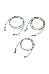 Chaîne De Lunettes 3PCS, Chaîne De Lunettes Colorées, Chaîne De Lunettes Avec Boucle Anneau, Chaîne De Lunettes Perlées, Conv