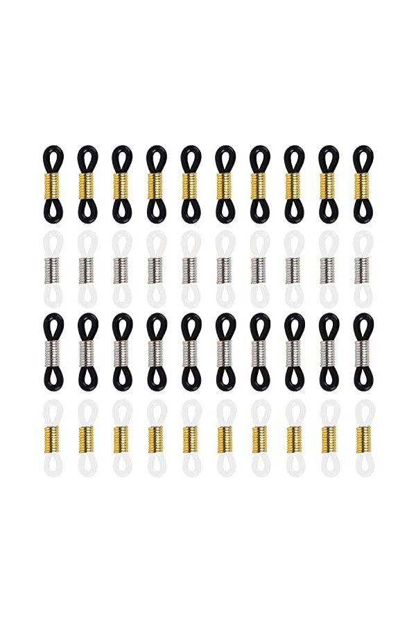 AWAVM Lot de 40 boucles de lunettes réglables, accessoires de longe pour anneau de lunettes, manchon de chaîne de lunettes en
