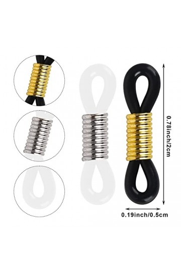 AWAVM Lot de 40 boucles de lunettes réglables, accessoires de longe pour anneau de lunettes, manchon de chaîne de lunettes en