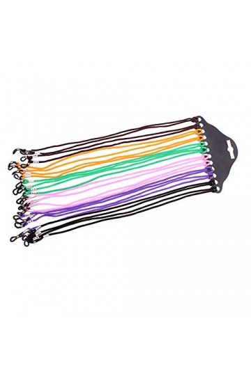 Voberry Lot de 12 cordons à lunettes pour femme - Sport - Chaîne de lunettes pour homme - Chaîne de lunettes - Cordon de prot