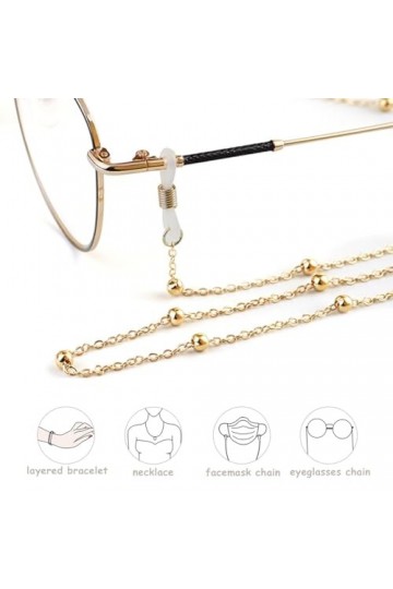 WJRQD 4 Pcs Chaine Lunettes Femme, Cordon Lunette Homme Accessoires Attache pour Lunette pour Lunettes Fantaisie,Chaîne Lunet