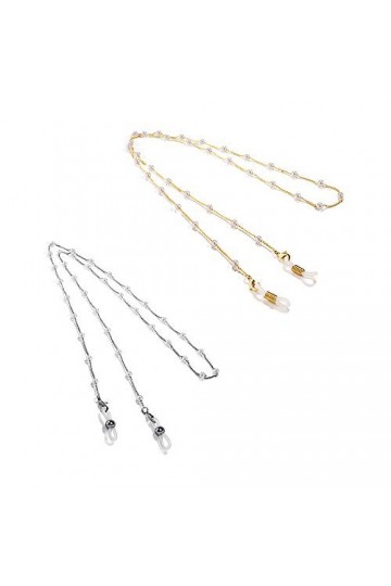 Chaîne de Lunettes en Acier Inoxydable,2 Pièces Cordon de Lunettes de Lecture Porte-Lunettes de Lanière pour Hommes Femmes O