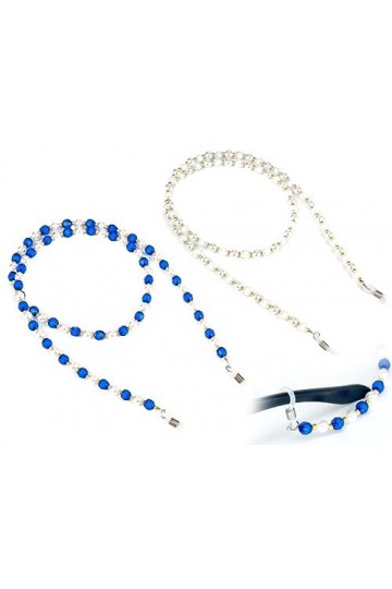 ZoeTekway Lot de 2 chaînes de lunettes en perles artificielles pour femme, collier de sangles de lunettes de lecture, collier