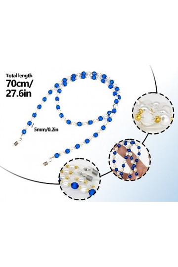 ZoeTekway Lot de 2 chaînes de lunettes en perles artificielles pour femme, collier de sangles de lunettes de lecture, collier