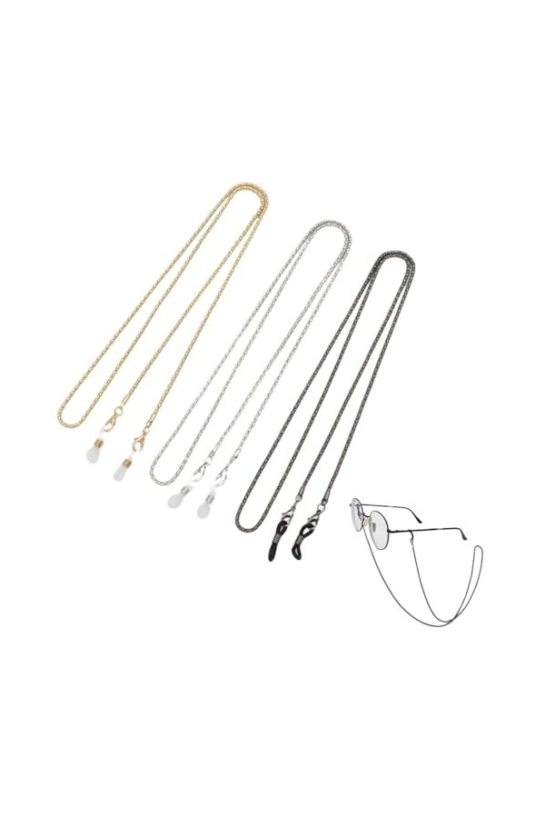 GNHG Pack 3 Chaîne De Lunettes, Chaîne De Masque Haut De Gamme, Chaîne De Lunettes,Chaîne De Lunettes Femme, Chaîne De Lunett