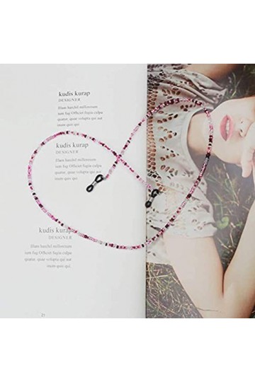 Koowaa Chaîne de Lunettes perlée, Supports de chaînes de Lunettes Lunettes antidérapantes Cordon de Cou Lunettes de Soleil Sa