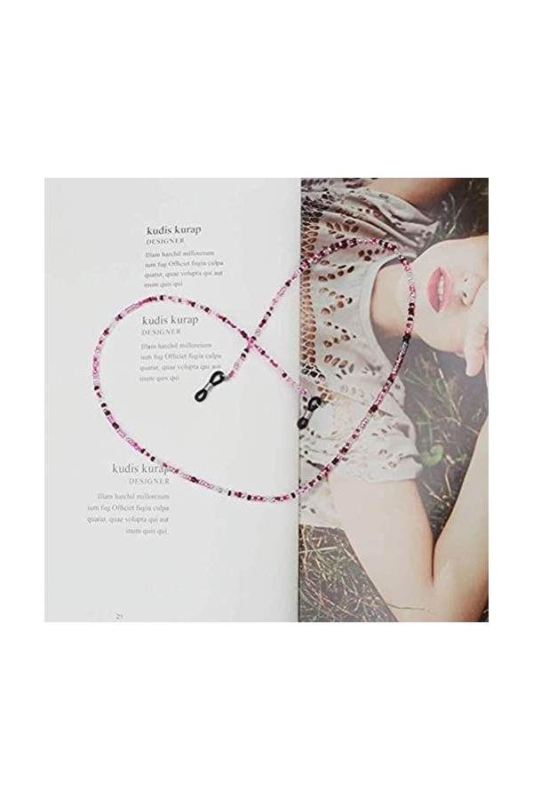 Koowaa Chaîne de Lunettes perlée, Supports de chaînes de Lunettes Lunettes antidérapantes Cordon de Cou Lunettes de Soleil Sa