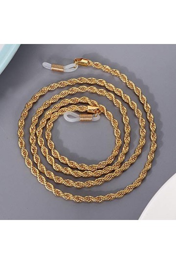 FOTABPYTI Chaîne de lunettes, chaîne de lunettes de soleil brillante antidérapante, pour femme de fête