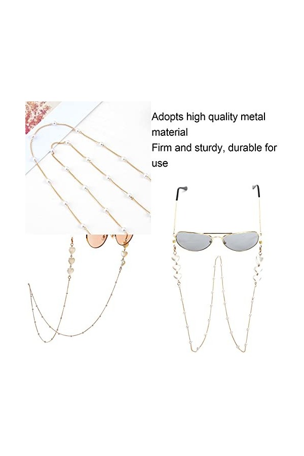 Chaîne de couverture de visage, chaîne de lunettes en métal durable pour lunettes pour la décoration