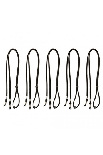 Lot de 5 cordons réglables en velours pour lunettes de soleil Noir