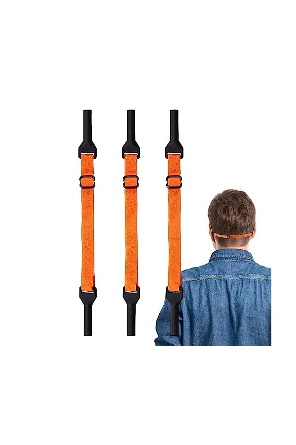 Anulely lunettes sport - Lot 3 sangles porte-lunettes réglables - Sangles lunettes, support lunettes, support retenue lunette