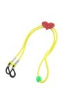 Ruilogod Coeur rouge décoration intérieure réglable Lunettes de soleil en nylon élastique jaune cordes Retenue