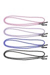 Healifty Glasses Landyard Lot de 4 cordons de cou en cuir coloré avec extrémités réglables bleu, violet, noir et rose 