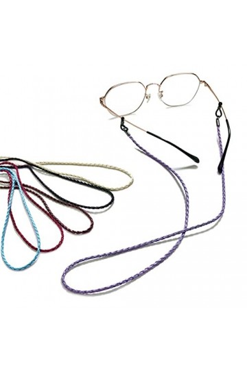 Lot de 6 chaînes de support de lunettes en cuir synthétique pour homme et femme Multicolore Taille S, Multicolore., S