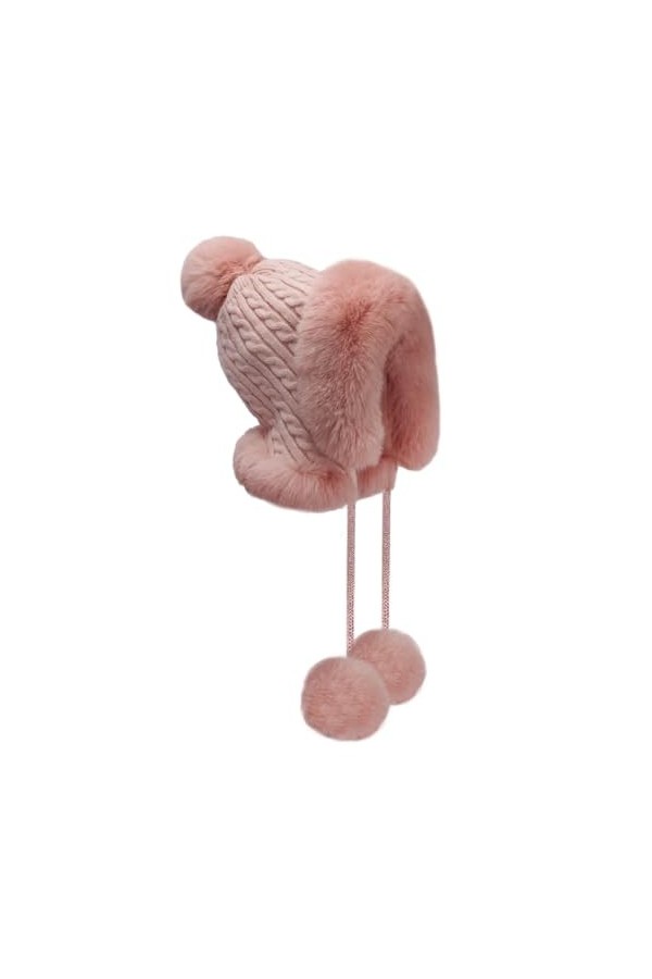 Rayson Bonnet Hiver Femme Tricoté Chaud avec Pompon Doublure en Polaire Mode Chapeau pour en Plein Air Protection Contre Le F