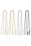 ALEOHALTER Lot de 4 chaînes de lunettes en fer antidérapant, chaîne de lunettes anti-perte, cordon de fixation pour lunettes 