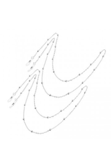 Folpus 2 Pièces Chaîne En Métal de Retenue de Lunettes or/argent , Collier de Perles Vintage pour Lunettes de Soleil et Cord